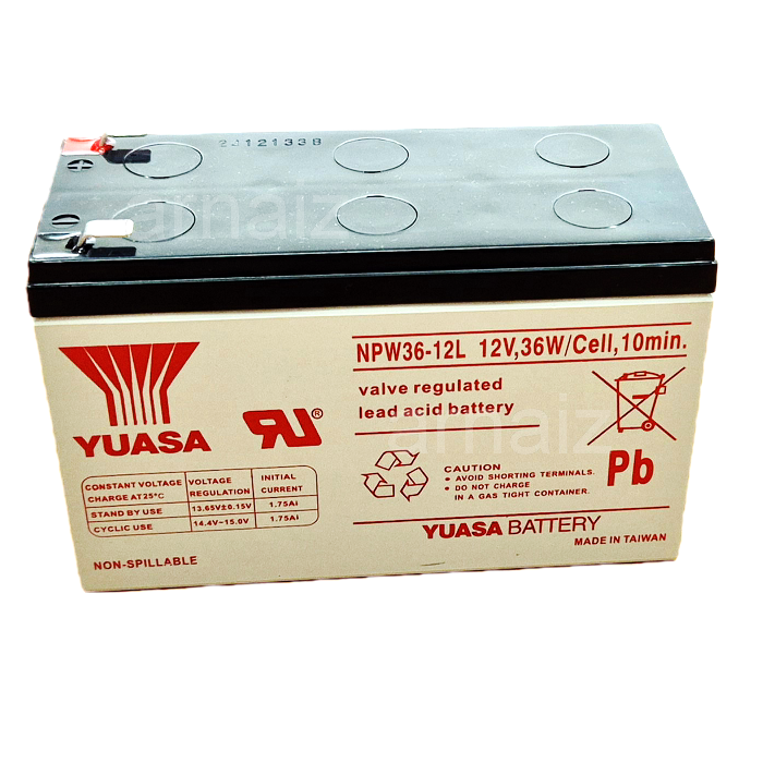 Yuasa UPS Battery 12V 7.2Ah NPW36-12 12 Volts 36 Watts 7.2 Ampere 36W Rechargeable Valve Regulated