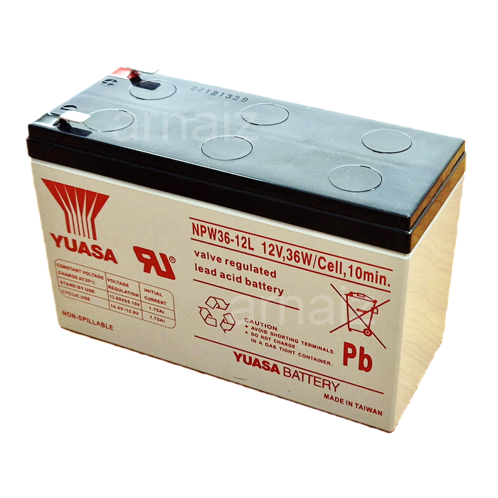 Yuasa UPS Battery 12V 7.2Ah NPW36-12 12 Volts 36 Watts 7.2 Ampere 36W Rechargeable Valve Regulated