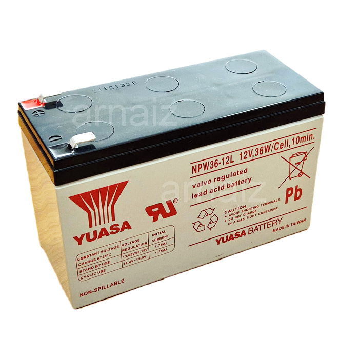 Yuasa UPS Battery 12V 7.2Ah NPW36-12 12 Volts 36 Watts 7.2 Ampere 36W Rechargeable Valve Regulated