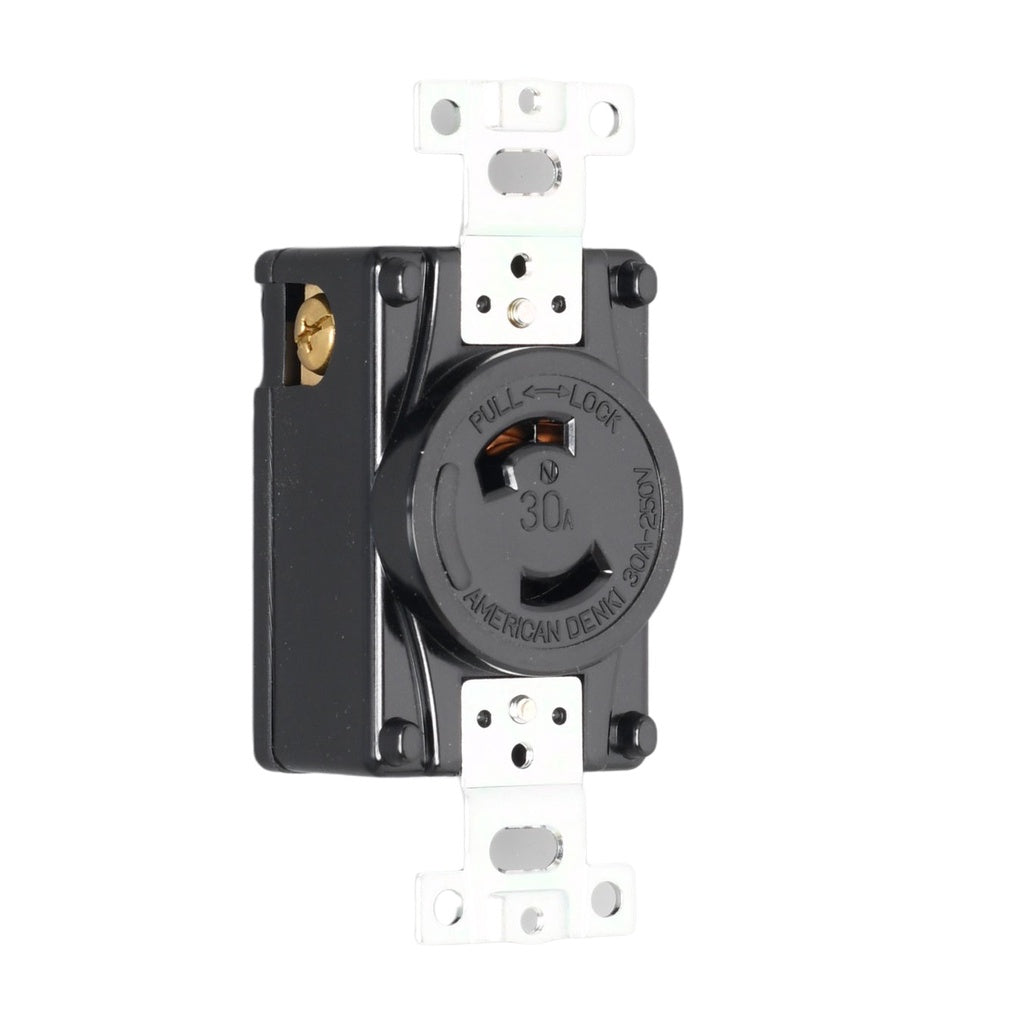 American Denki 2320 Locking Outlet 30A 250V 2 Pole 2 Wire Receptacle