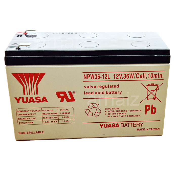 Yuasa UPS Battery 12V 7.2Ah NPW36-12 12 Volts 36 Watts 7.2 Ampere 36W Rechargeable Valve Regulated