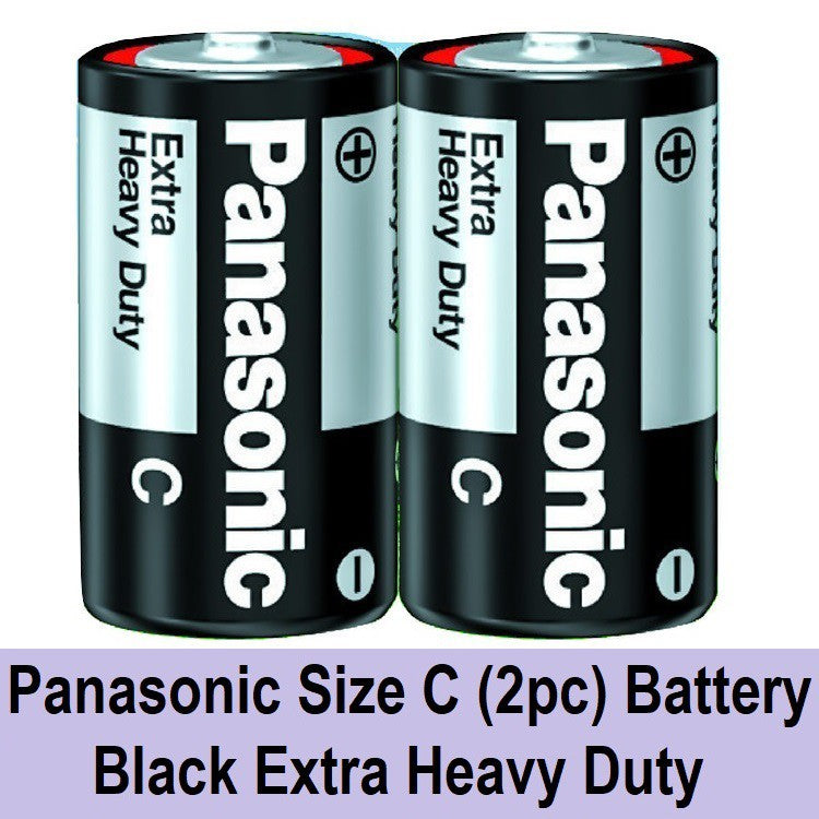 PANASONIC Size C (2pc) Battery Black Extra Heavy Duty 1.5V R14NPT/2S-P Panasonic size C Batteries