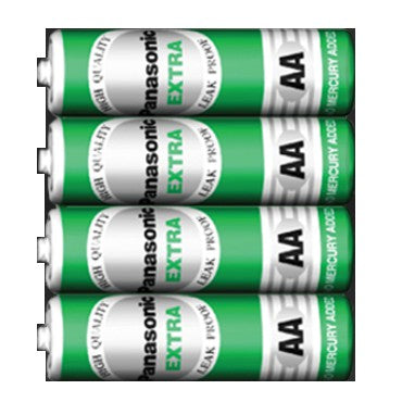 Panasonic AA (4pc) Battery Green Extra 1.5V R6ST/4S Panasonic AA Batteries