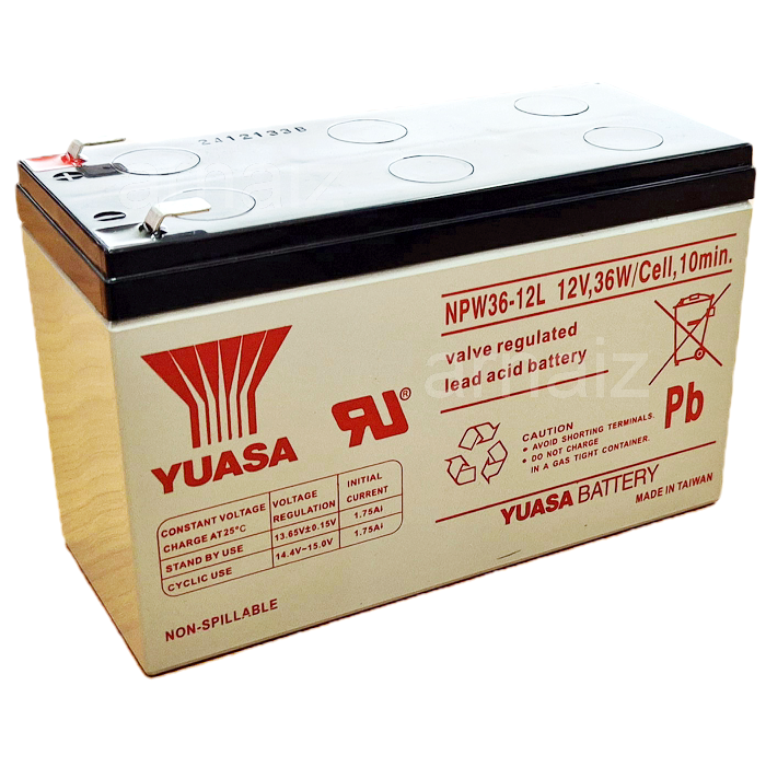 Yuasa UPS Battery 12V 7.2Ah NPW36-12 12 Volts 36 Watts 7.2 Ampere 36W Rechargeable Valve Regulated