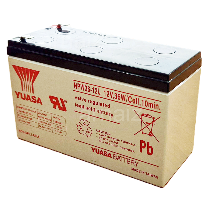 Yuasa UPS Battery 12V 7.2Ah NPW36-12 12 Volts 36 Watts 7.2 Ampere 36W Rechargeable Valve Regulated
