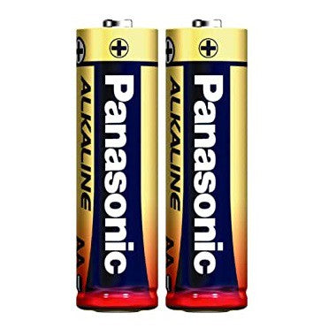 Panasonic AA (2pc) Battery Alkaline Long Lasting 1.5V LR6T/2S Panasonic AA Batteries in Shrink Wrap