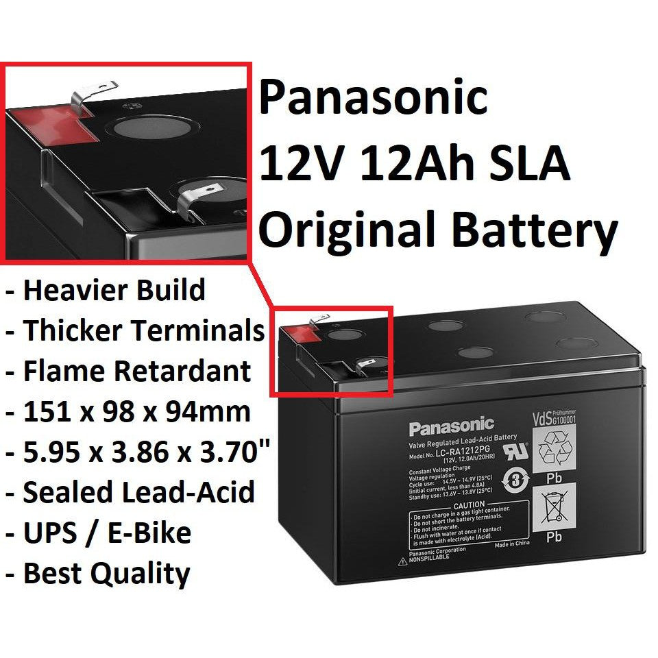 Panasonic Battery 12V 12Ah 20hr 12 Volts 12 Ampere LC-VA1212NA Battery