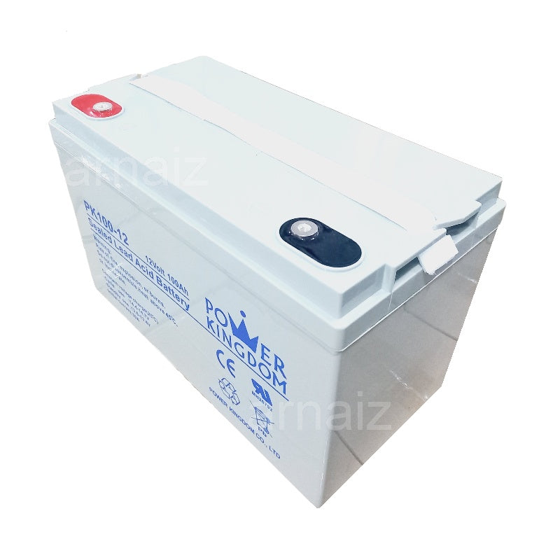 Power Kingdom PK100-12 Rechargeable 12V 100AH Valve Regulated Lead Acid (VRLA) Battery