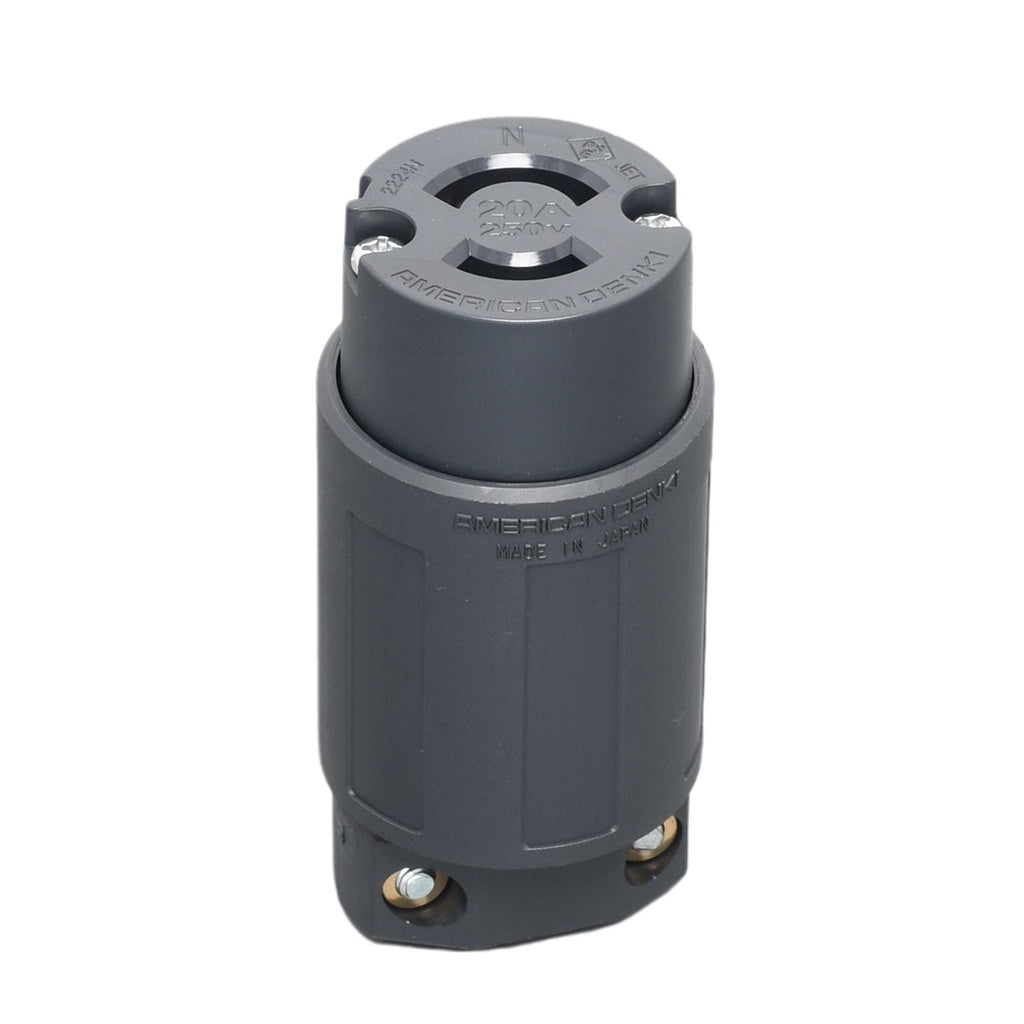 American Denki 2224N Locking Connector 20A 250V 2 Pole 2 Wire Nylon Housing