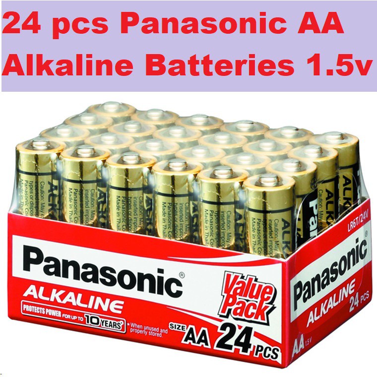 Panasonic AA (24pc) Battery Alkaline Long Lasting 1.5V LR6T/24V Panasonic AA Batteries Value Pack
