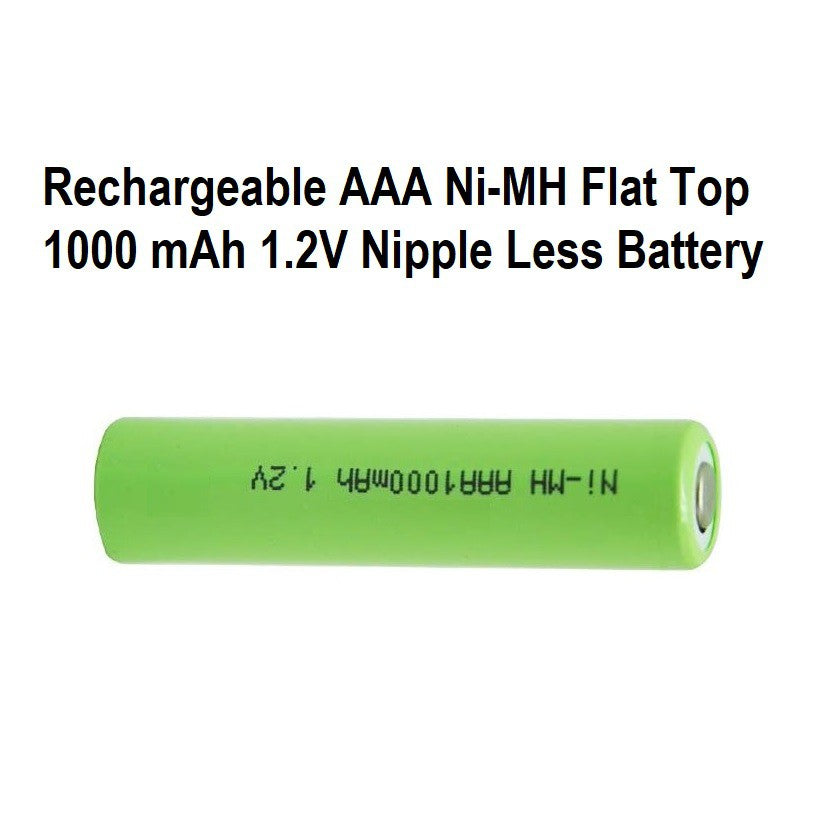 Rechargeable AAA Battery Flat Top Nipple Less Battery Ni-MH 1.2V 1000mAh AAA Batteries