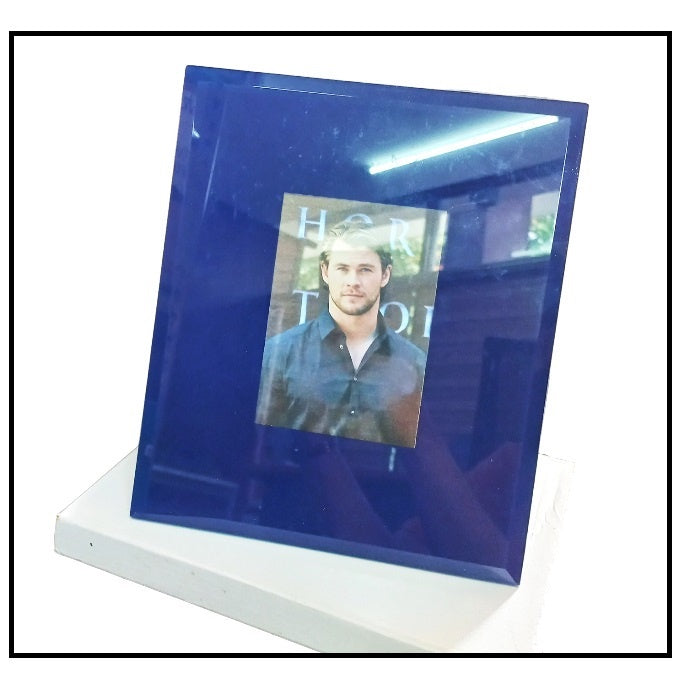 Photo Frame for 3R 3-1/2 X 5" Photo Morwenna DBB Wall Mount Table Top Dark Blue Picture Frame Glass