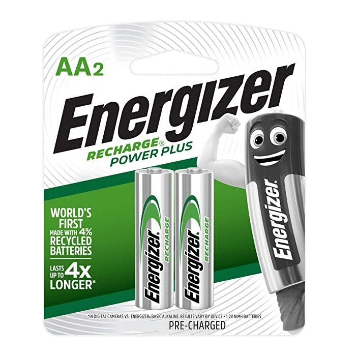 Energizer Rechargeable Battery AA (2 pcs) Recharge Power Plus 2000 mAh AA Batteries Original Sealed