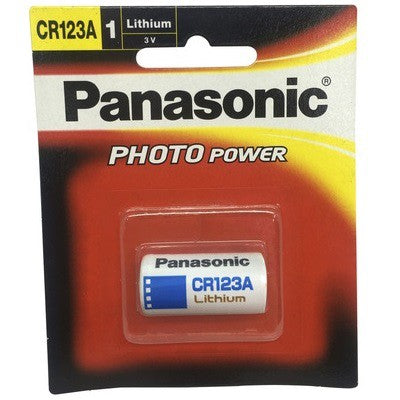 Panasonic CR123A (White) 3V Lithium Battery CR-123A Cylindrical Photo Lithium Power 3 volts CR123