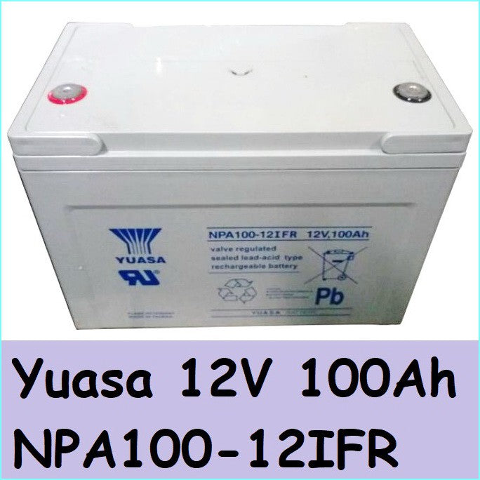 Yuasa 12V 100Ah Rechargeable Battery NPA100-12I FR Valve Regulated Sealed Lead-Acid Battery