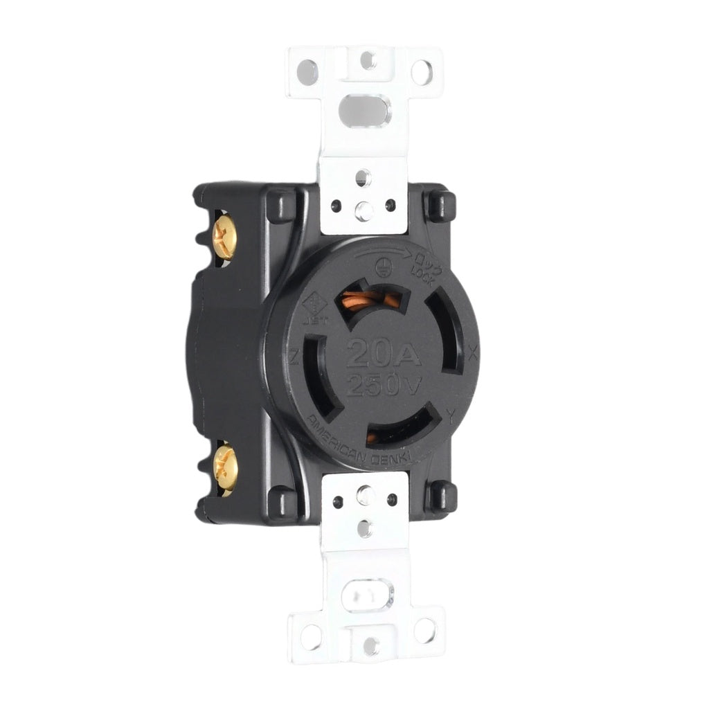 American Denki 4220 Locking Outlet 20A 250V 3 Pole 4 Wire Receptacle