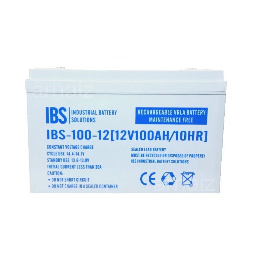 IBS 12V 100Ah Rechargeable IBS-100-12 Valve Regulated Lead Acid VRLA Battery Maintenance free
