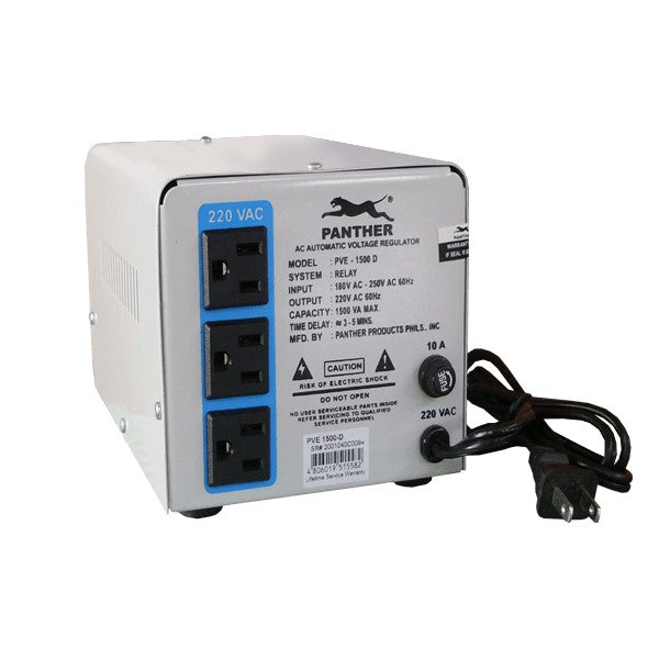 Panther AVR 1500W Relay Type Automatic Voltage Regulator PVE-1500 PC Computer Desktop Laptop TV AVR