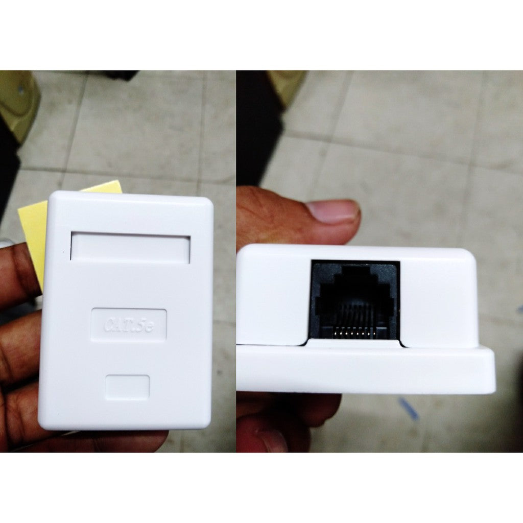Cat5e Modular Box Surface Mount Box with Adhesive cat 5e cat 5 cat5 RJ45 Information Outlet