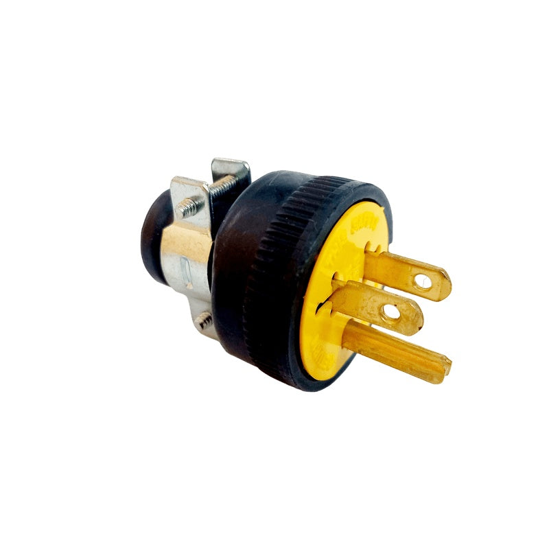 Eagle 203 Parallel Grounding 3 Prong Plug 15A 125V #203 Rubber Handle Cap Grounding Plug Heavy Duty