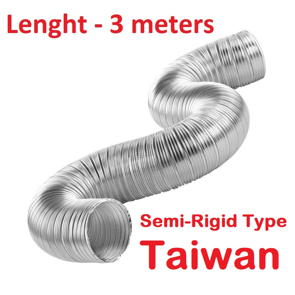 Flexible Aluminum Air Duct Semi Rigid Type (Slight Dents) 200mm 8in by 3m Foil HVAC Tailee