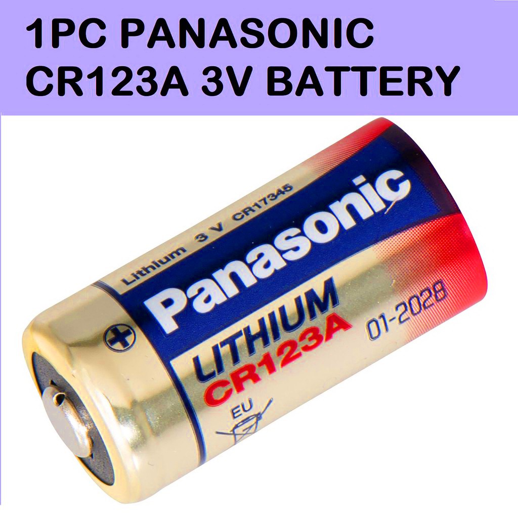 Panasonic CR123A (Gold) 3V Lithium Battery CR-123A Cylindrical Photo Lithium Power 3 volts CR123