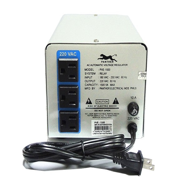 Panther AVR 1500W Relay Type Automatic Voltage Regulator PVE-1500 PC Computer Desktop Laptop TV AVR
