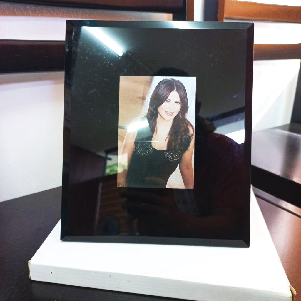 Photo Frame for 3R 3-1/2 X 5" Morwenna B Wall Mount Table Top Black Picture Frame Glass Décor Frame