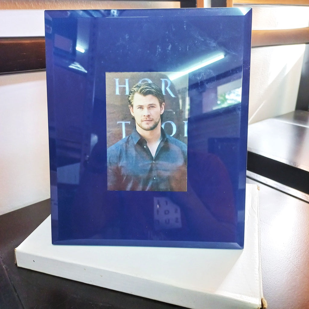 Photo Frame for 3R 3-1/2 X 5" Photo Morwenna DBB Wall Mount Table Top Dark Blue Picture Frame Glass