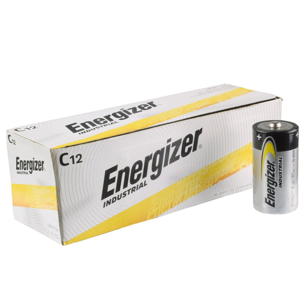 Energizer Size C (12pcs) Alkaline Industrial Battery 1.5V LR14 MN1400 Batteries 12 pieces per box