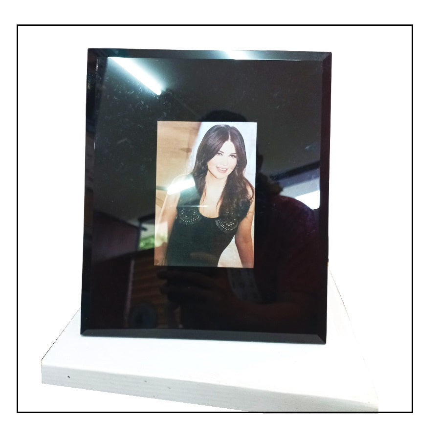 Photo Frame for 3R 3-1/2 X 5" Morwenna B Wall Mount Table Top Black Picture Frame Glass Décor Frame