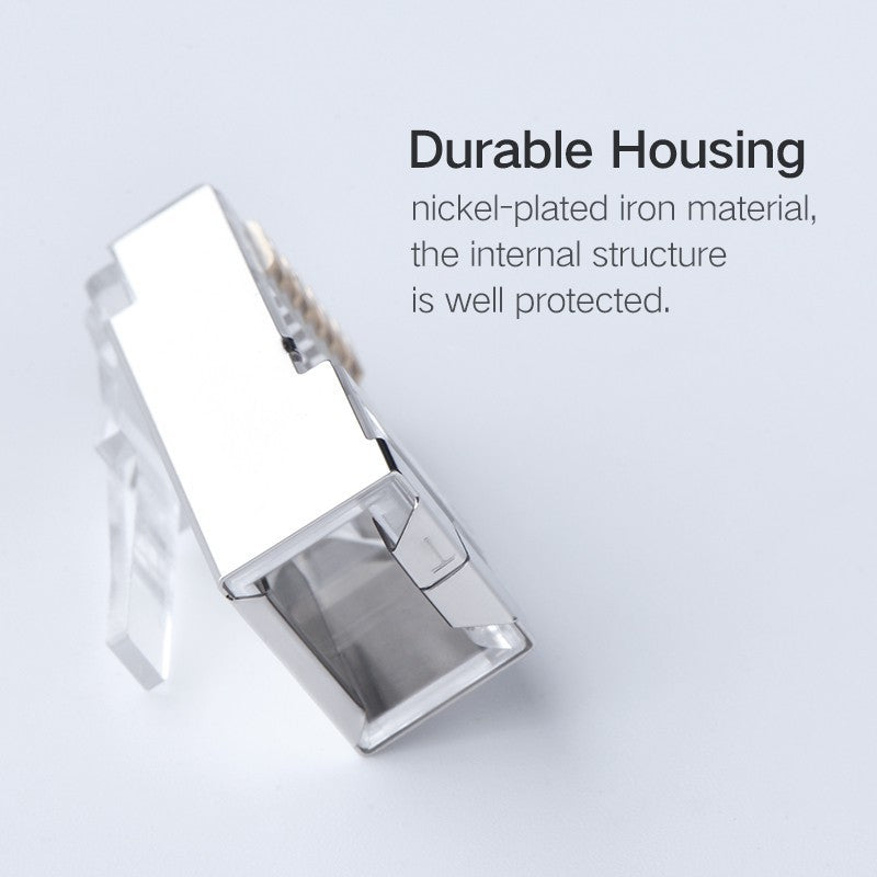 Cat6 RJ45 Shielded Connector 8P8C Modular Ethernet Cable Head Plug Gold-plated Cat 6 Crimp Network