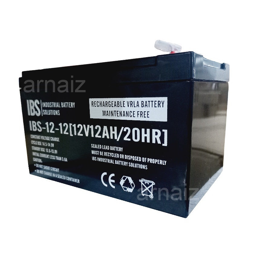 Battery 12V 12Ah 20hr 12 Volts 12 Ampere Battery IBS IBS-12-12 Rechargeable Battery