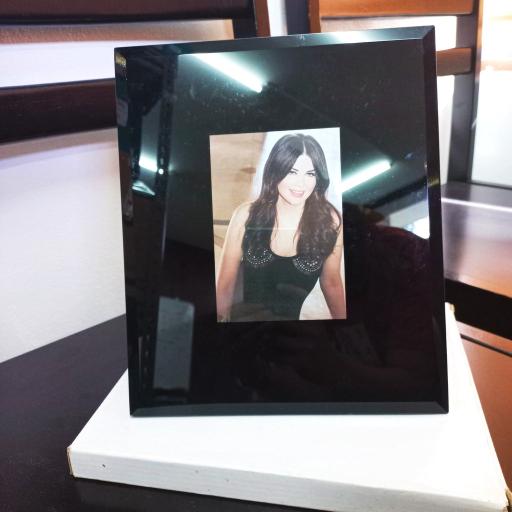 Photo Frame for 3R 3-1/2 X 5" Morwenna B Wall Mount Table Top Black Picture Frame Glass Décor Frame
