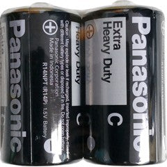 PANASONIC Size C (2pc) Battery Black Extra Heavy Duty 1.5V R14NPT/2S-P Panasonic size C Batteries