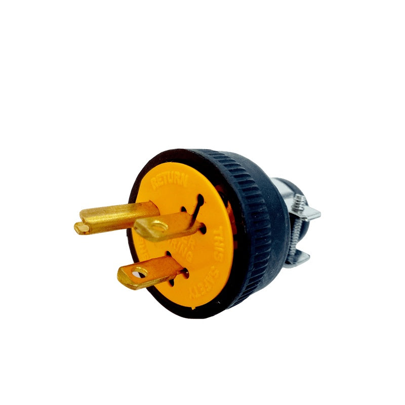Eagle 203 Parallel Grounding 3 Prong Plug 15A 125V #203 Rubber Handle Cap Grounding Plug Heavy Duty