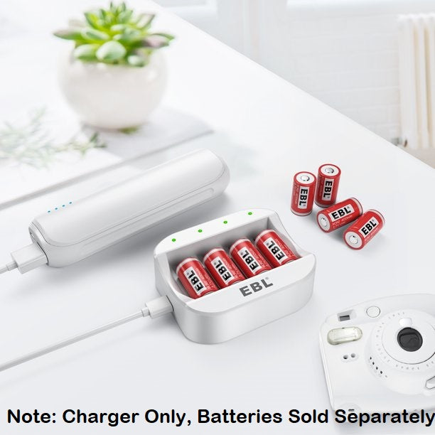 EBL LN-6668 C668 4-Bay Individual Battery Charger for RCR123A CR123A 16340 RCR2 CR2 15270