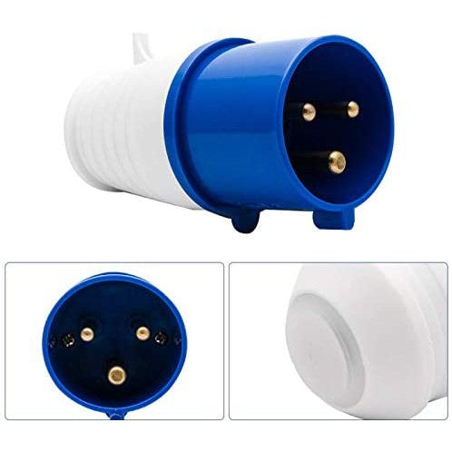 CNC Industrial Plug 013 2P+E 220V 16A Blue White 3 Pin #013
