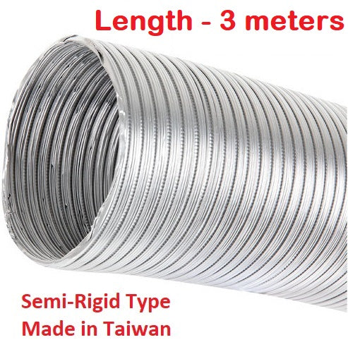 Flexible Aluminum Air Duct Semi Rigid Type (Slight Dents) 200mm 8in by 3m Foil HVAC Tailee