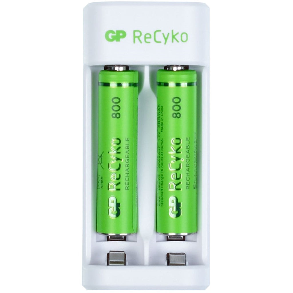 GP ReCyko USB Charger for AA and AAA Batteries 2 Slot With Free 2pcs 800mAh AAA Batteries E211