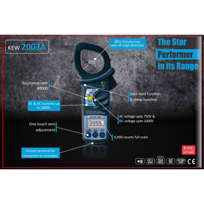 Kyoritsu 2003A AC/DC Digital Clamp Meters
