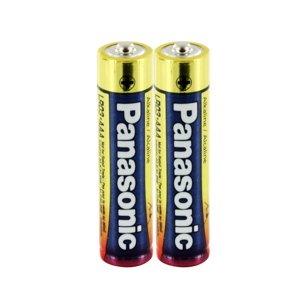 Panasonic AAA (2pc) Battery Alkaline Long Lasting 1.5V LR03T/2S Panasonic AAA Batteries Shrink Wrap