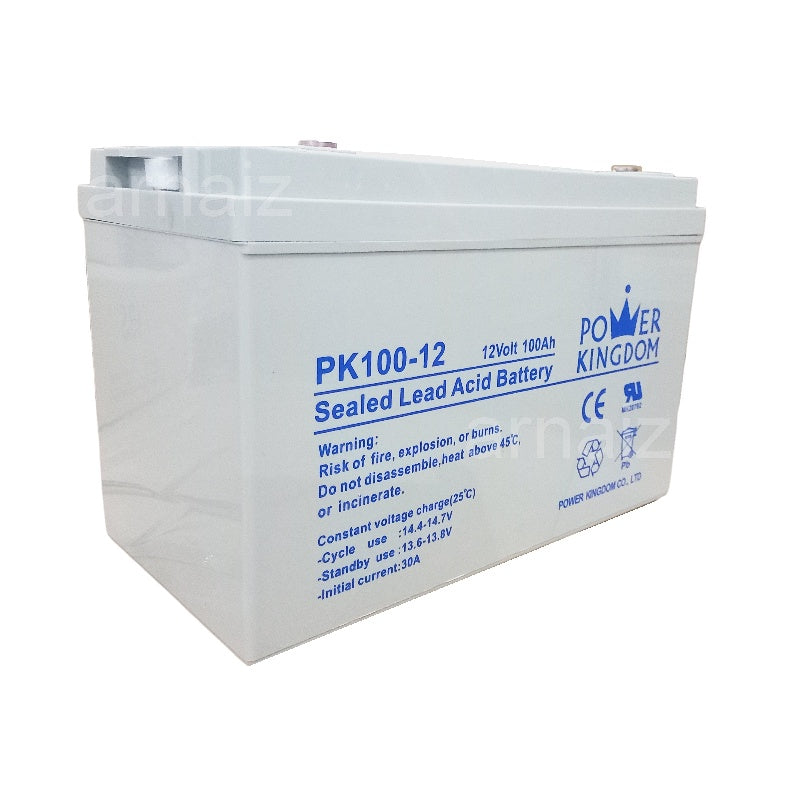 Power Kingdom PK100-12 Rechargeable 12V 100AH Valve Regulated Lead Acid (VRLA) Battery