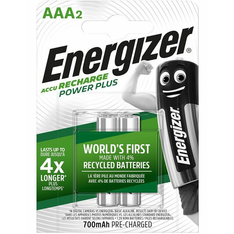 Energizer Rechargeable Battery AAA (2 pcs) Recharge Power Plus 700 mAh AAA Batteries Original Sealed