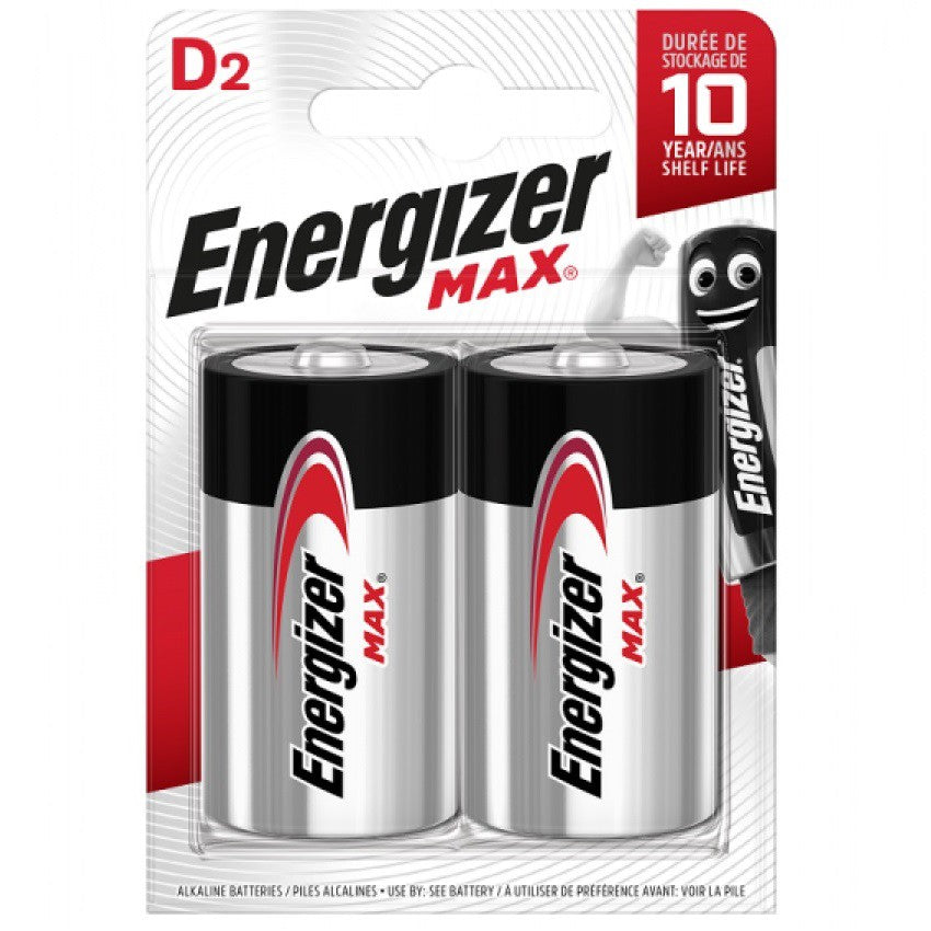 Energizer Max size D Batteries (2 pcs) LR20 Energizer D Alkaline Battery Original Energizer