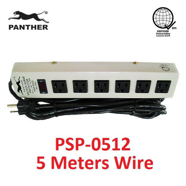 Panther 6-Gang 5M PSP 0512 Voltage Surge Protector Extension Cord PSP-0512 PSP0512