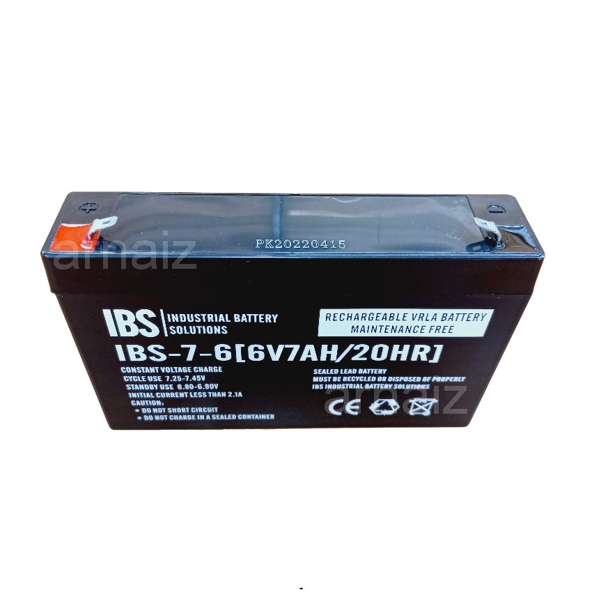 IBS 6V 7Ah SLA Rechargeable Battery IBS-7-6 Valve Regulated Sealed Lead-Acid Battery Toy Car