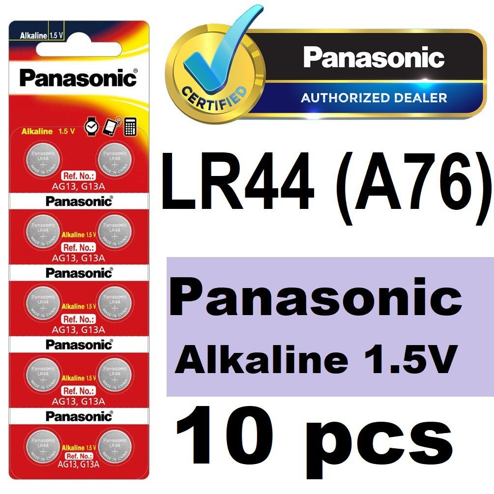 Panasonic LR44 A76 AG13 G13A Alkaline Coin Cell Button Battery 1.5V 1.5 volts