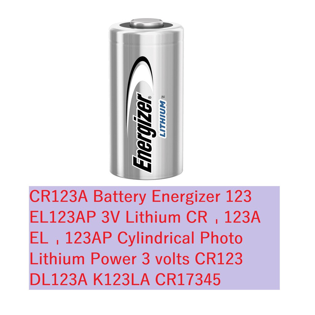 CR123A Battery Energizer 123 EL123AP 3V Lithium CR-123A EL-123AP Cylindrical Photo Lithium Power 3 v