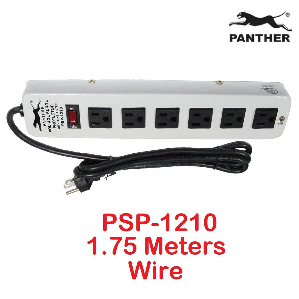 Panther 6 Gang Voltage Surge Protector 6 Outlets Extension Cord 1.75meters PSP-1210 PSP 1210 PSP1210